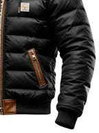 Chaqueta acolchada negra con forro sherpa - LOVRA DESIGN