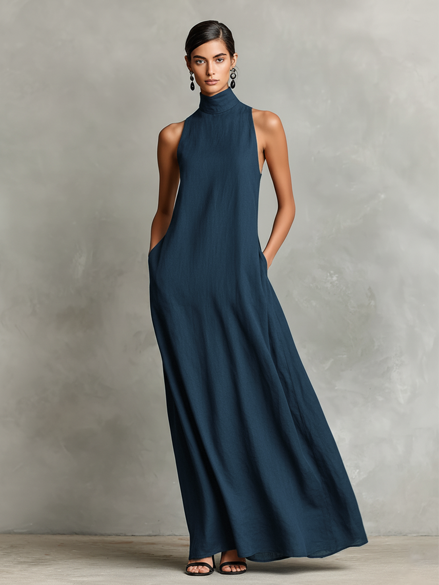 Minimalist long black dress