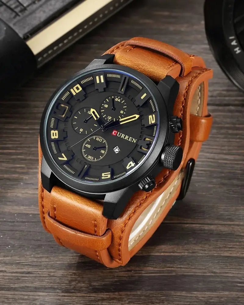 Reloj cronógrafo de piel Vanguard - LOVRA DESIGN