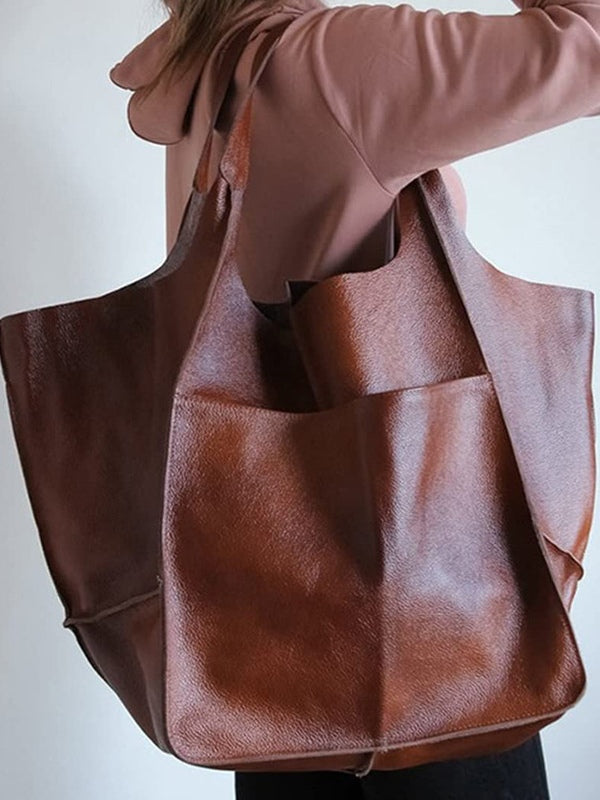 Bolso Bandolera Sencillo de Piel Suave Gran Capacidad