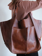 Bolso Bandolera Sencillo de Piel Suave Gran Capacidad
