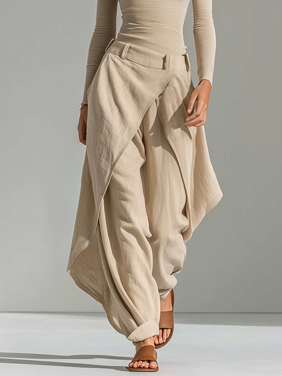 Conjunto Pantalón con Capas y Cuello Barca