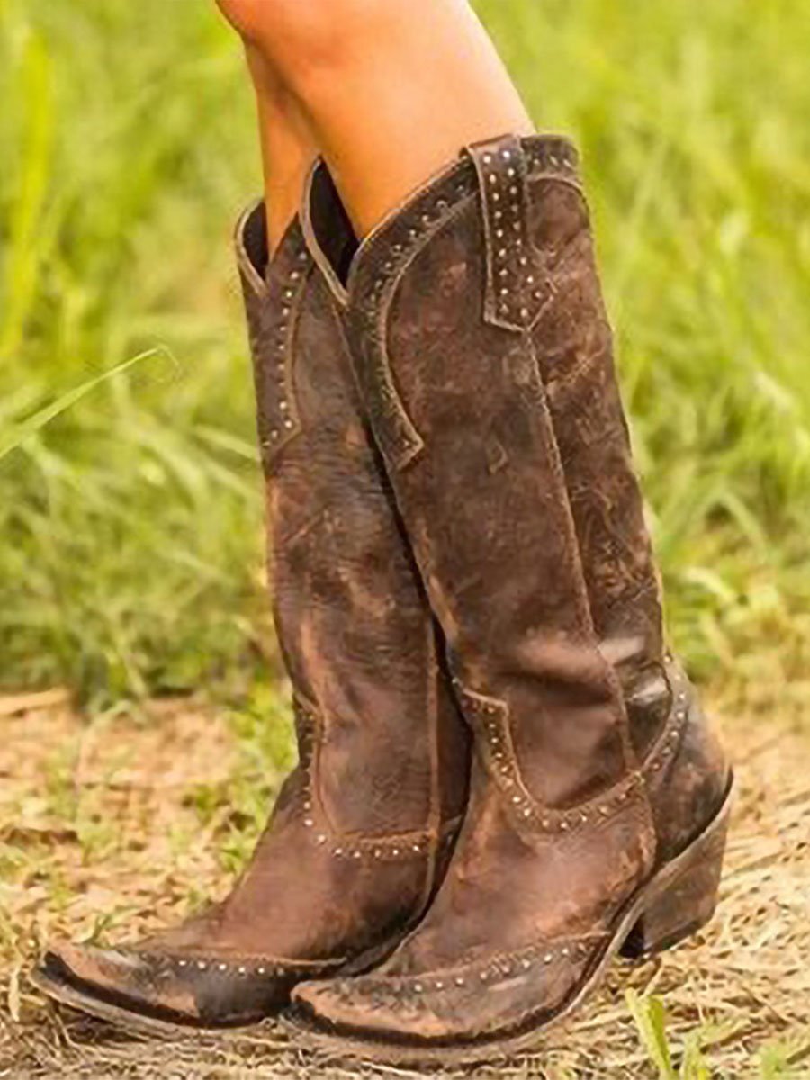Botas Cowgirl Vintage con Tachuelas