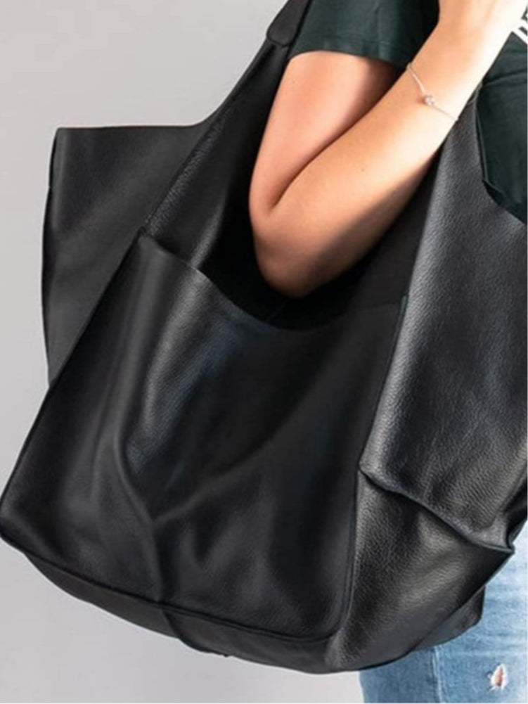 Bolso Bandolera Sencillo de Piel Suave Gran Capacidad