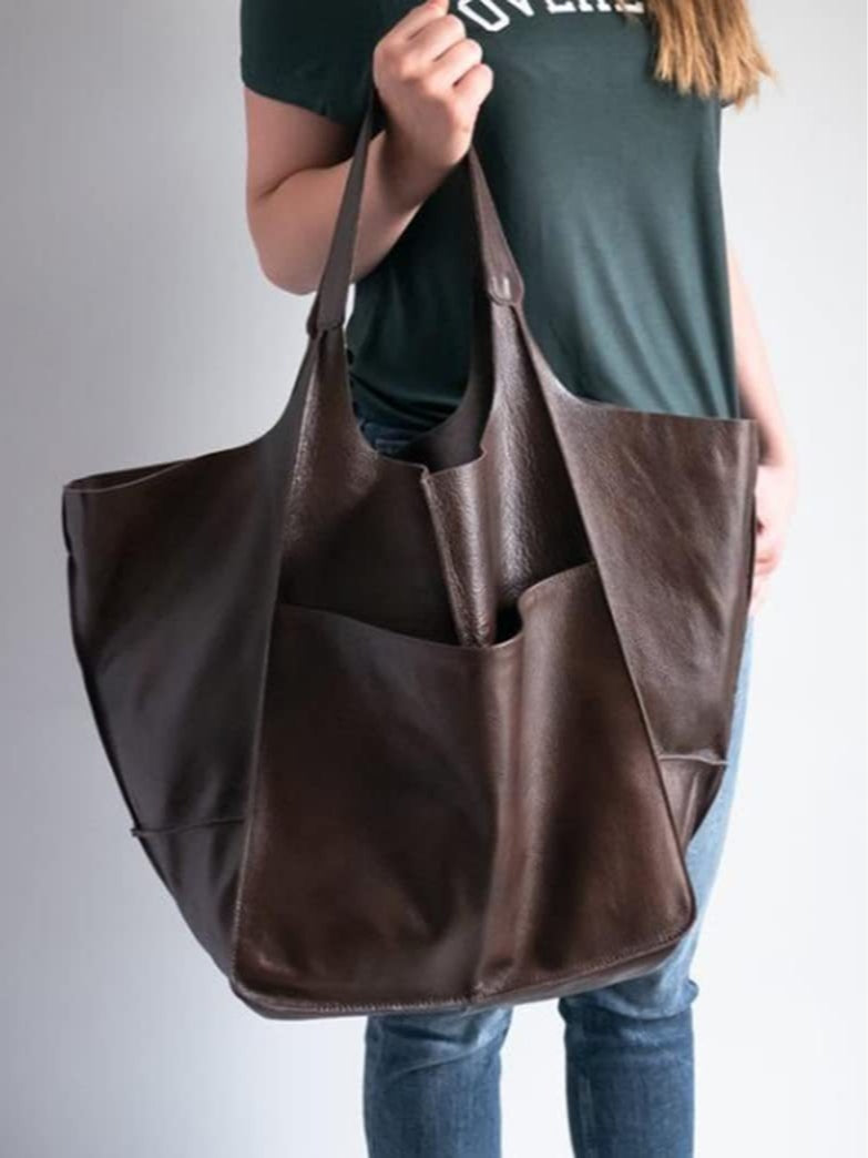 Bolso Bandolera Sencillo de Piel Suave Gran Capacidad