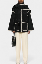 Pauline Coat with Integrated Scarf and Fluid Silhouette
