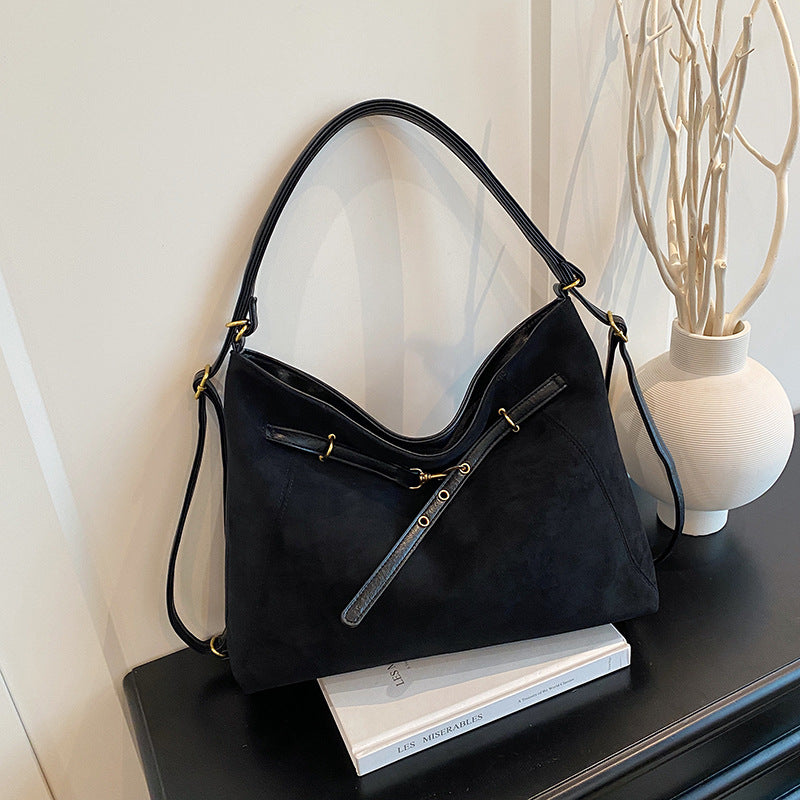 Vintage high-end suede multi-functional shoulder crossbody bag