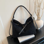 Vintage high-end suede multi-functional shoulder crossbody bag