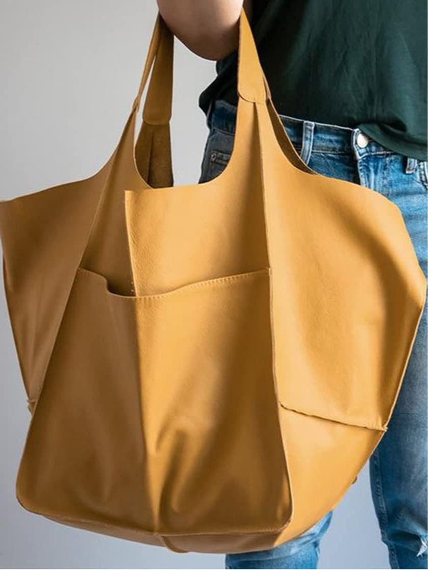 Bolso Bandolera Sencillo de Piel Suave Gran Capacidad
