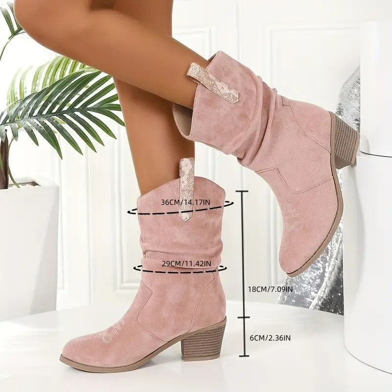 Botines Cowboy Western Vintage con Flecos