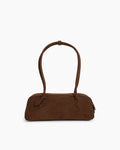 Bolso tote de piel de becerro de ante con doble cremallera y bandolera