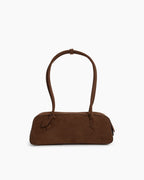 Bolso tote de piel de becerro de ante con doble cremallera y bandolera