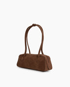 Bolso tote de piel de becerro de ante con doble cremallera y bandolera