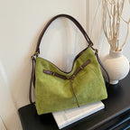 Vintage high-end suede multi-functional shoulder crossbody bag