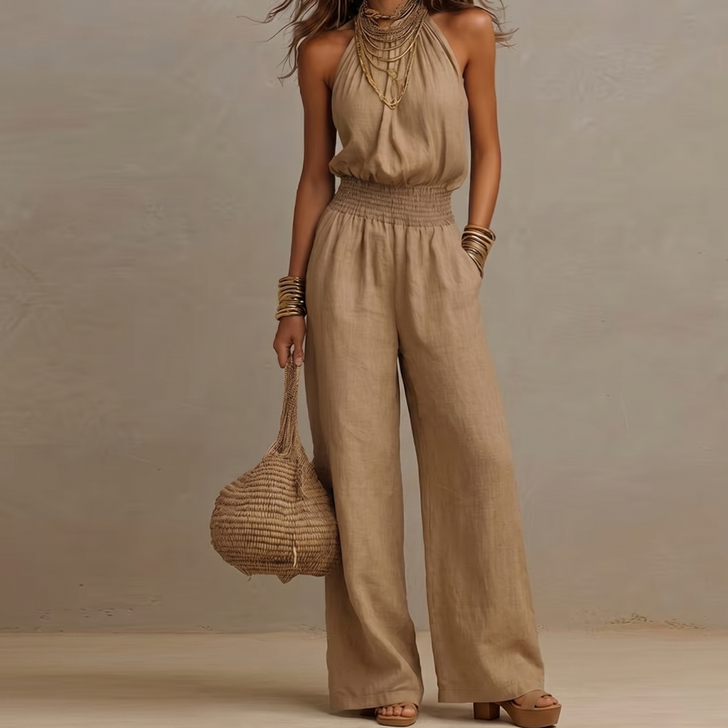 MONO HALTER CON CINTURA AJUSTADA