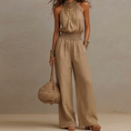MONO HALTER CON CINTURA AJUSTADA