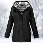 Women’s Hooded Rain Jacket – Lightweight Everyday Coat with Front Pockets