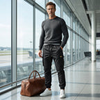 Pantalón cargo casual para hombre con cordón ajustable