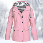 Women’s Hooded Rain Jacket – Lightweight Everyday Coat with Front Pockets