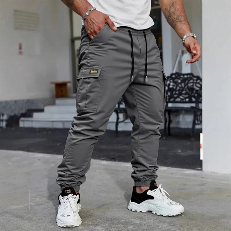 Pantalón cargo casual para hombre con cordón ajustable