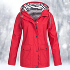 Women’s Hooded Rain Jacket – Lightweight Everyday Coat with Front Pockets