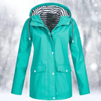 Women’s Hooded Rain Jacket – Lightweight Everyday Coat with Front Pockets