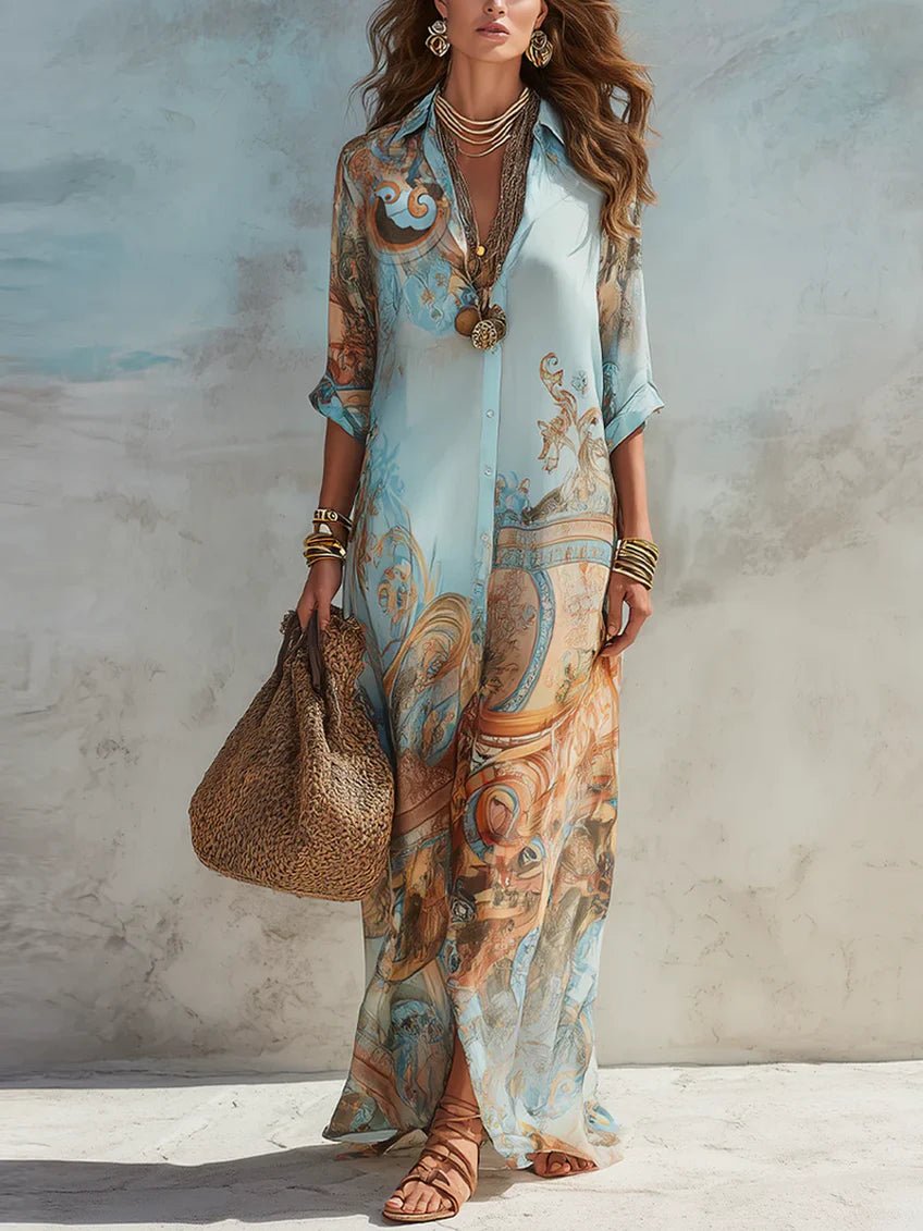 Vestido Maxi Estampado de Lujo - LOVRA DESIGN