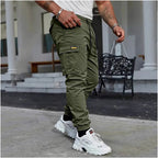 Pantalón cargo casual para hombre con cordón ajustable