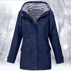 Women’s Hooded Rain Jacket – Lightweight Everyday Coat with Front Pockets