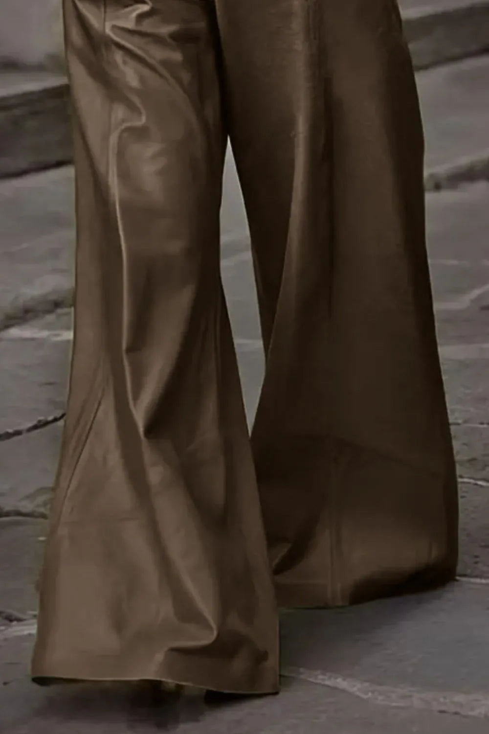 High-waisted, wide-leg trousers
