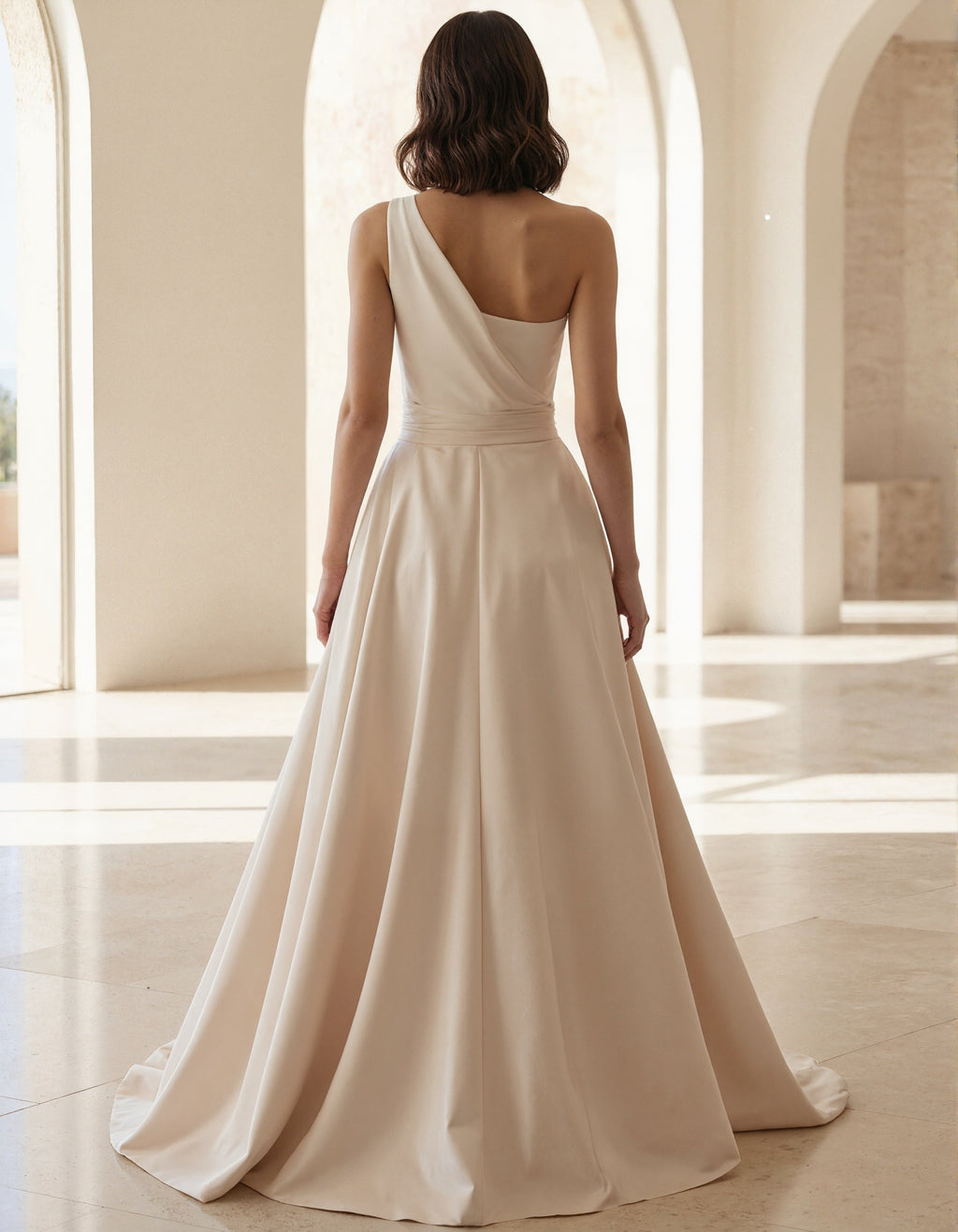 Milk Apricot Satin Shoulder Maxi Dress