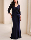 Solid Color Lace Patchwork 3d Flower Fishtail Maxi Dress