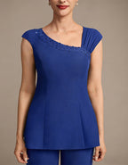 Royal Blue Chiffon 3-Piece Suit