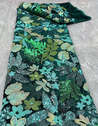Solid Color Satin 3D Floral Embroidery Sequins Maxi Dress