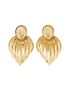 Metal Geometric Leaf-Shaped Earrings