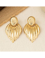 Metal Geometric Leaf-Shaped Earrings