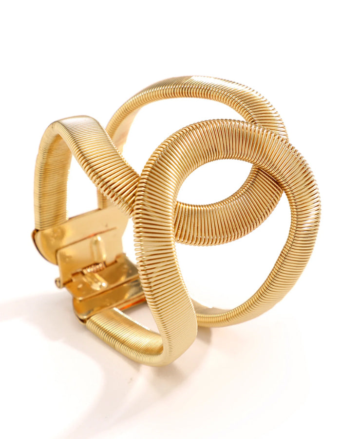 Design Conscious Cross Cut Striped Spring Clasp Bracelet