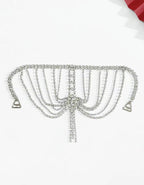 Multi Layer Rhinestone Tassel Shoulder Chain
