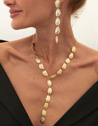 Baroque Irregular Pendant Clavicle Chain Earrings Two-Piece Set