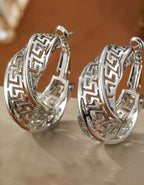 High End Metallic Round Earrings