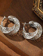High End Metallic Round Earrings