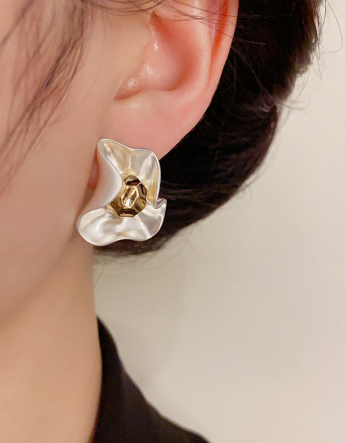 Metal Petal Earrings