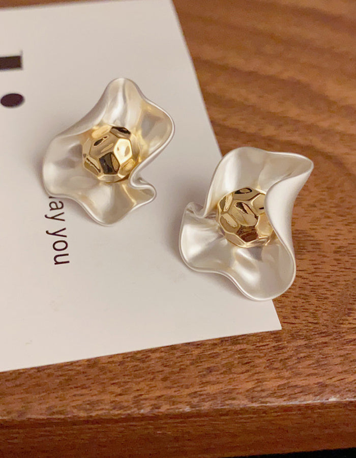 Metal Petal Earrings