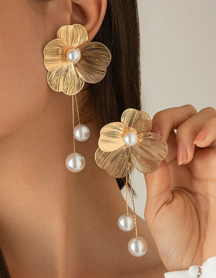 3D Ginkgo Flower Earrings