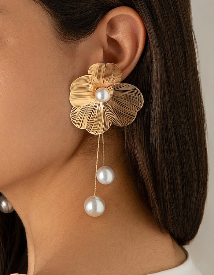 3D Ginkgo Flower Earrings