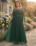 Green Chiffon Shawl Style Full Maxi Dress
