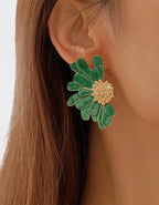Vintage Alloy Flower Stud Earrings