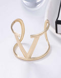 Metal Strip V Shaped Open Bangle