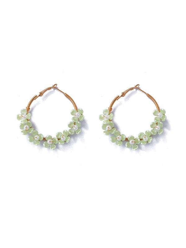 Geometric Pig Nose Patchwork Long Earrings