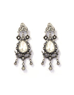 Alloy Full Diamond Teardrop Earrings